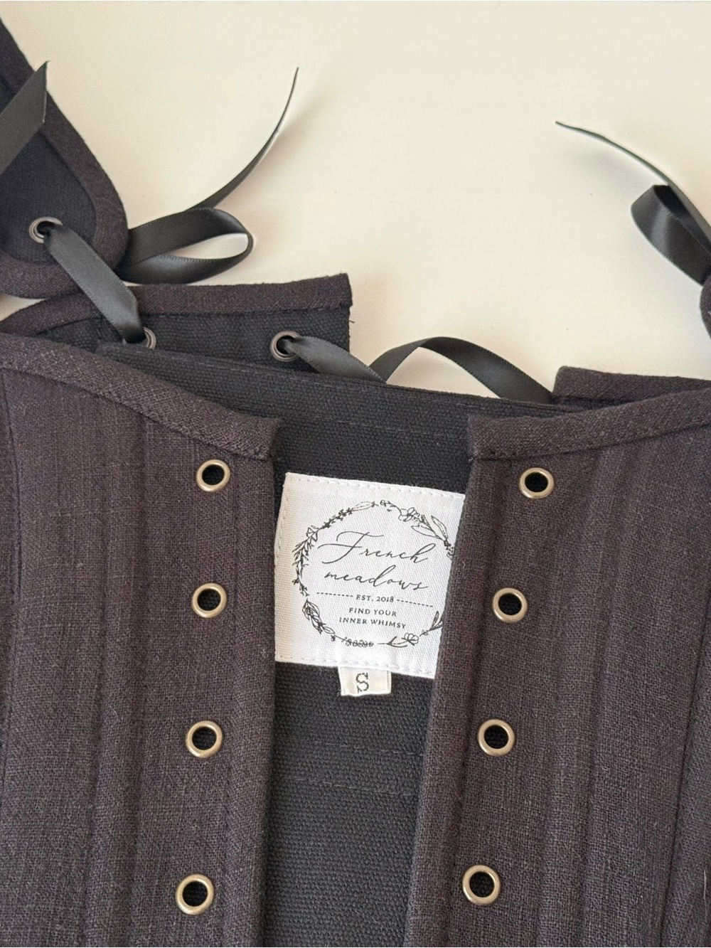 French Meadows black corset top size small - Picture 2 of 4